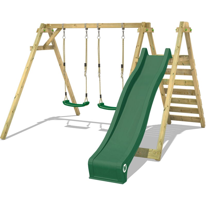 foto del prodotto altalena smart swift con scivolo altalena da giardino - verde - wickey
