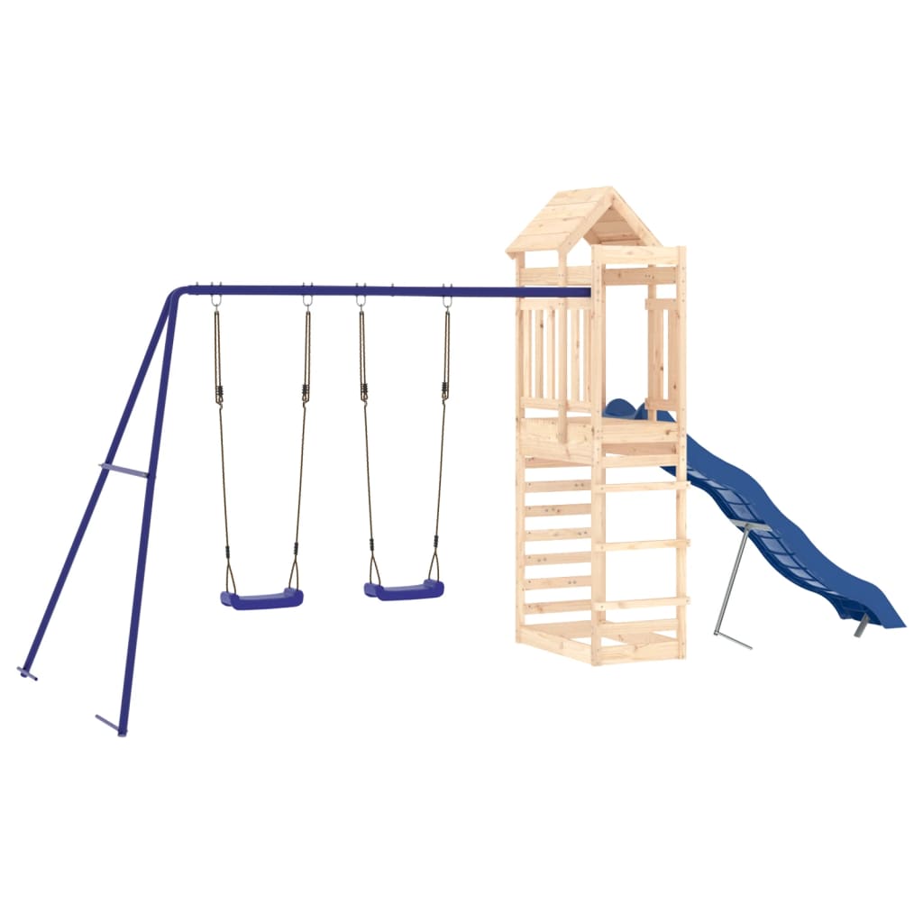 foto del prodotto altalene per parco giochi all 39 aperto scivolo altalene robuste giochi da giardino 492 x 185 x 239 cm legno di pino massiccio 02 0004661