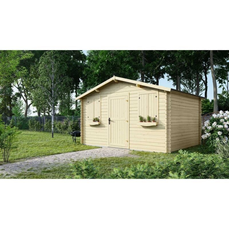 foto del prodotto altanka casetta da giardino in legno 12m2 4x3m 28mm colore naturale dom337