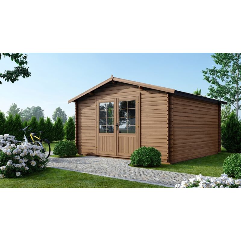 foto del prodotto altanka casetta da giardino in legno 15,20m2 3,90x3,90m impregnata 34mm colore marrone dom563