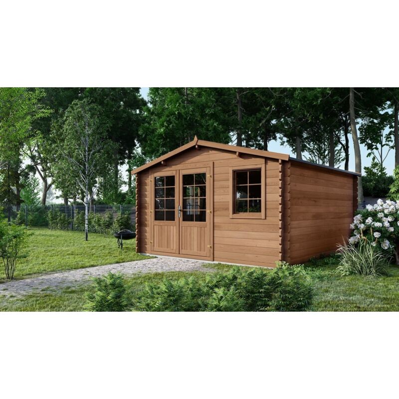 foto del prodotto altanka casetta da giardino in legno 20m2 5x4m impregnata 45mm colore marrone dom376