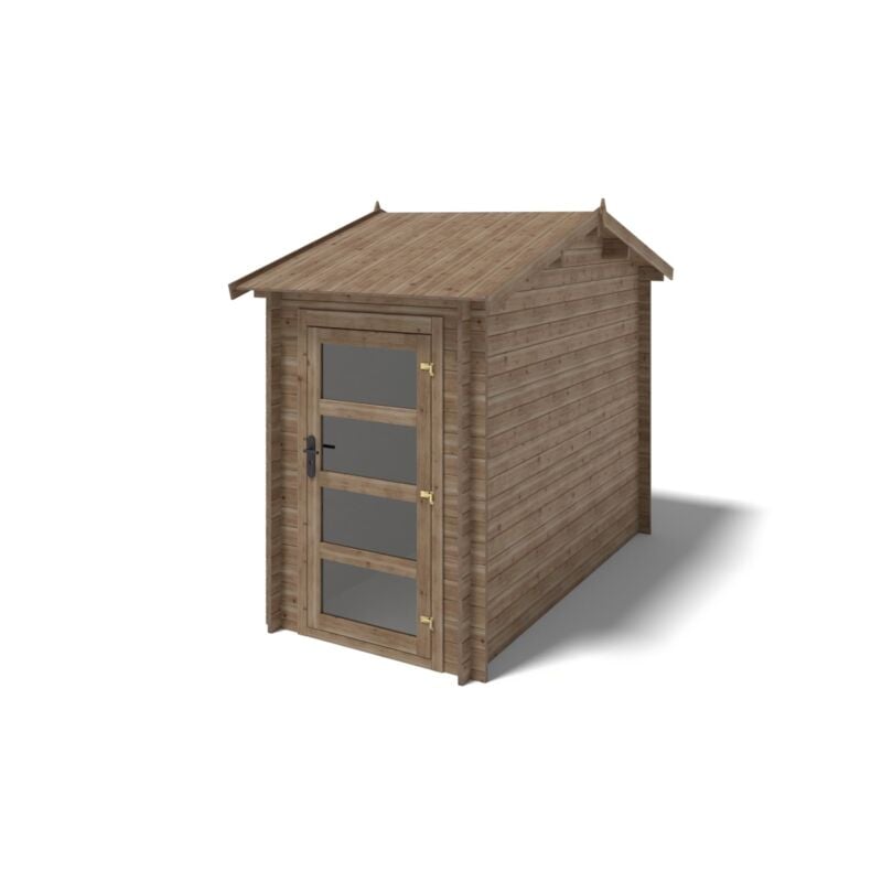 foto del prodotto altanka casetta da giardino in legno 4,50m2 1,50x3m impregnata 28mm colore marrone dom673