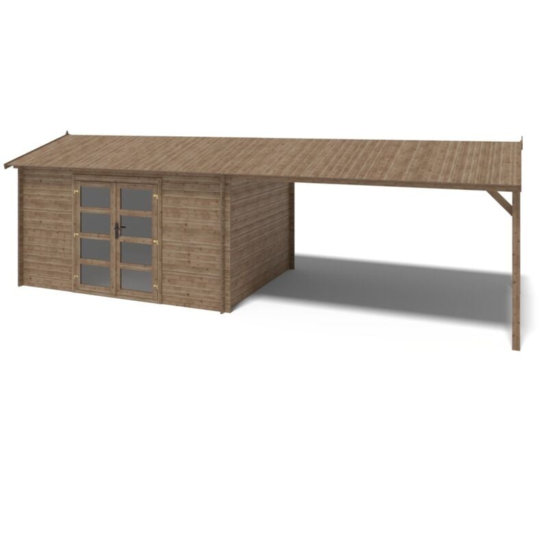 foto del prodotto altanka casetta da giardino in legno 4x3 m con estensione 4x2,76 m 12 m dom677 dos194