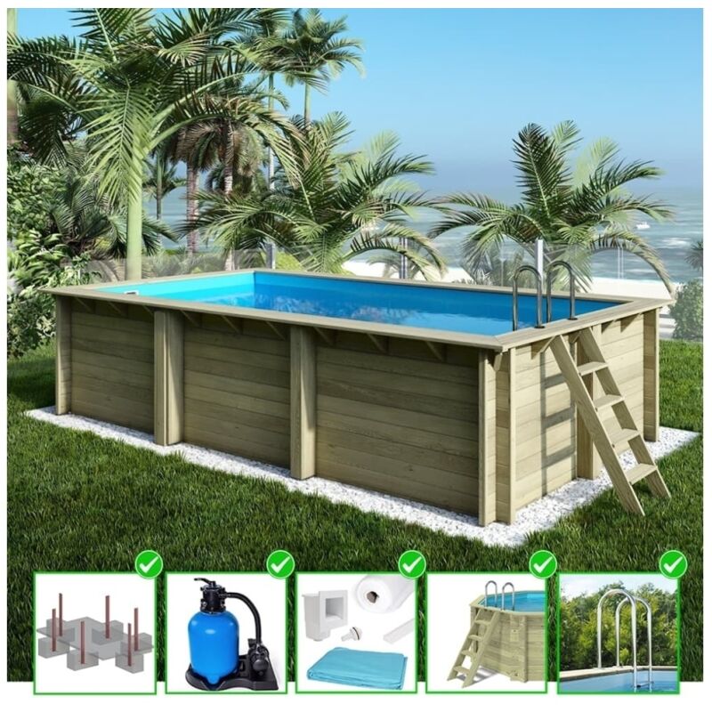 foto del prodotto altanka piscina in legno aqua 6,1x2,85 h.1,31 m con profilo da cementare bas7307ospi