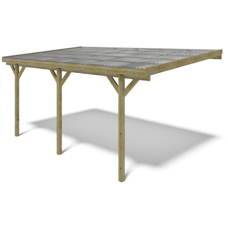 foto del prodotto altanka tettoia posto auto coperto in legno 3x5,24 m 15 m2 copertura pvc car7 2pvctr