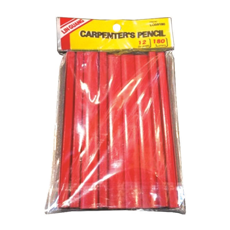 foto del prodotto alte matita da falegname e muratore rossa 180x12x7 mm mina hb 