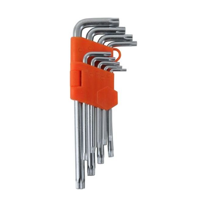 foto del prodotto alte serie chiavi torx t10-50 pezzi 9 con foro cromo vanadio medie - 04146