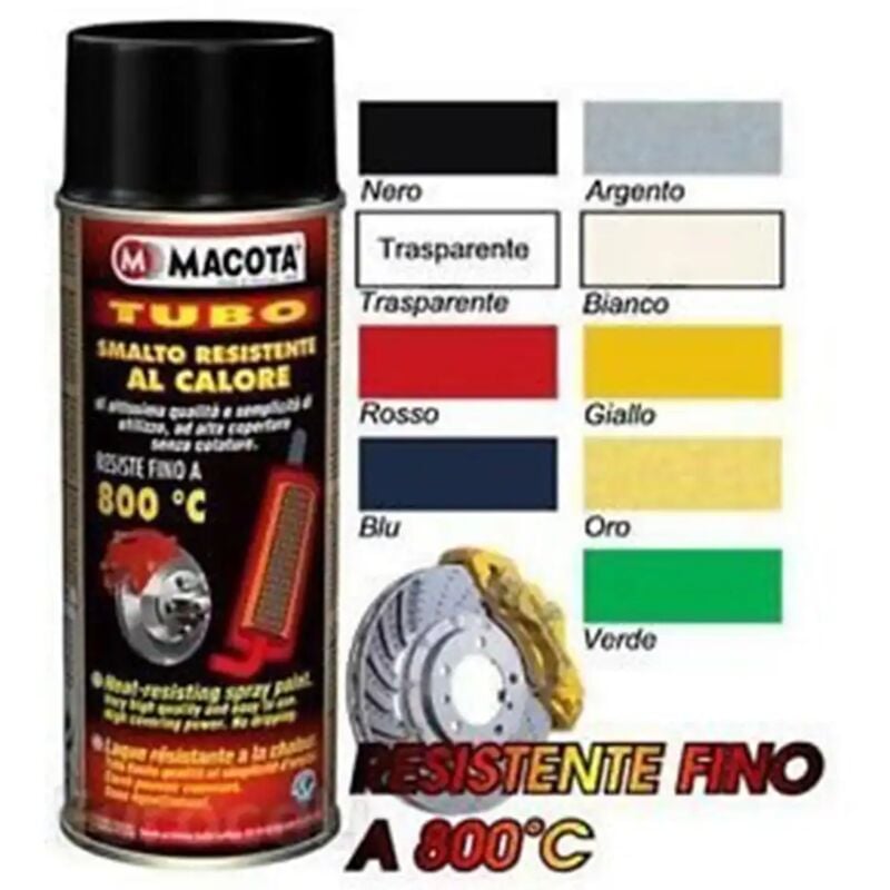 foto del prodotto alte temperature vernice spray pinze freno marmitte tuning tubo bianco macota
