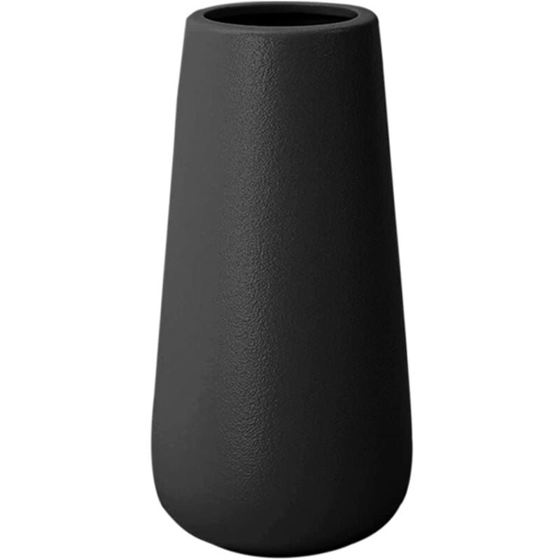 foto del prodotto altezza 20 cm vaso conico in ceramica nera per pampas, vaso decorativo alto moderno per centrotavola deco