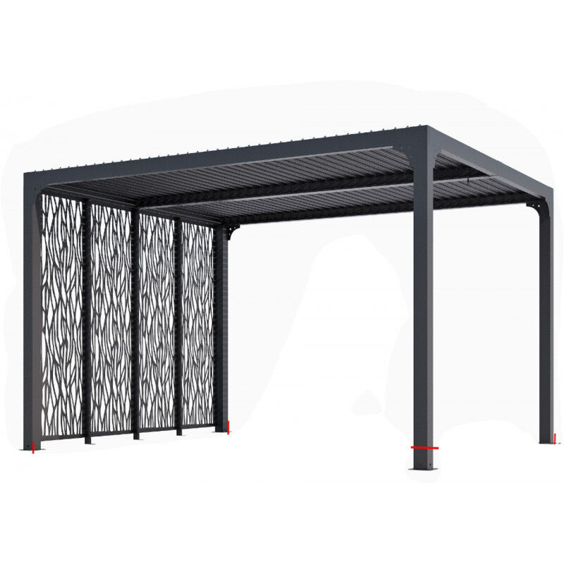 foto del prodotto altona pergola bioclimatica in alluminio 360x300 con 4 pannelli mashrabiyya