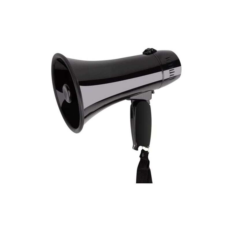 foto del prodotto altoparlante megafono portatile da 20 w con controllo del volume e cinturino, nero
