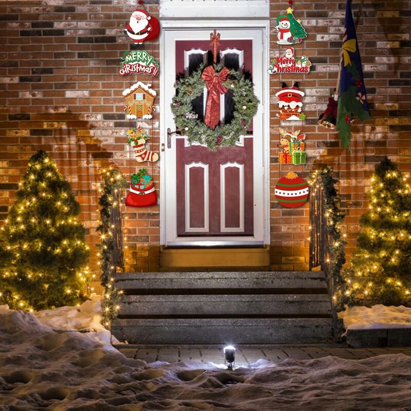 foto del prodotto altre decorazioni natalizie, confezione da 10 resistenti ornamenti natalizi da appendere alla porta, aggiungi fascino festoso alla tua casa con
