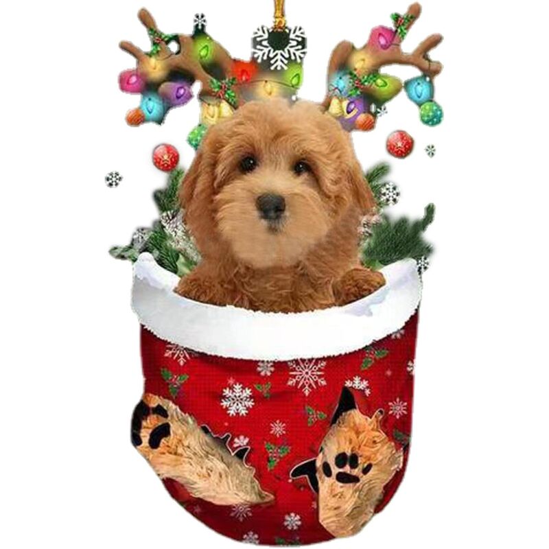 foto del prodotto altre decorazioni natalizie, decorazioni natalizie a forma di cane calze di natale in acrilico per albero di natale decorazioni natalizie per