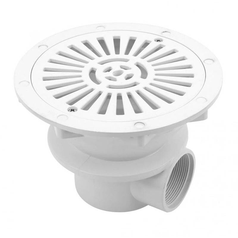 foto del prodotto altri accessori per piscine griglia di scarico a fondo tondo per piscine in cemento diametro 21 cm bianco