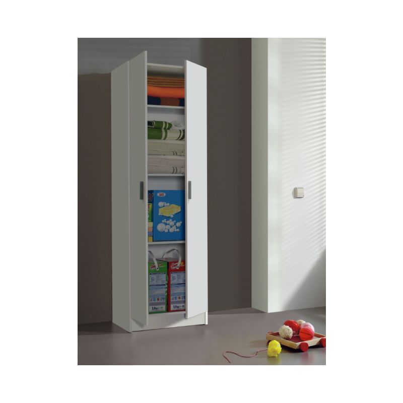 foto del prodotto altri armadio multiuso 59x37x180h cm con 2 ante e 3 ripiani bianco opaco collegno