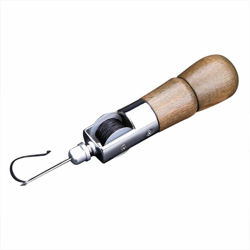 foto del prodotto altri strumenti speciali, kit punteruolo da cucito in pelle fai da te con manico in legno, macchina da cucire a mano professionale, kit di strumenti