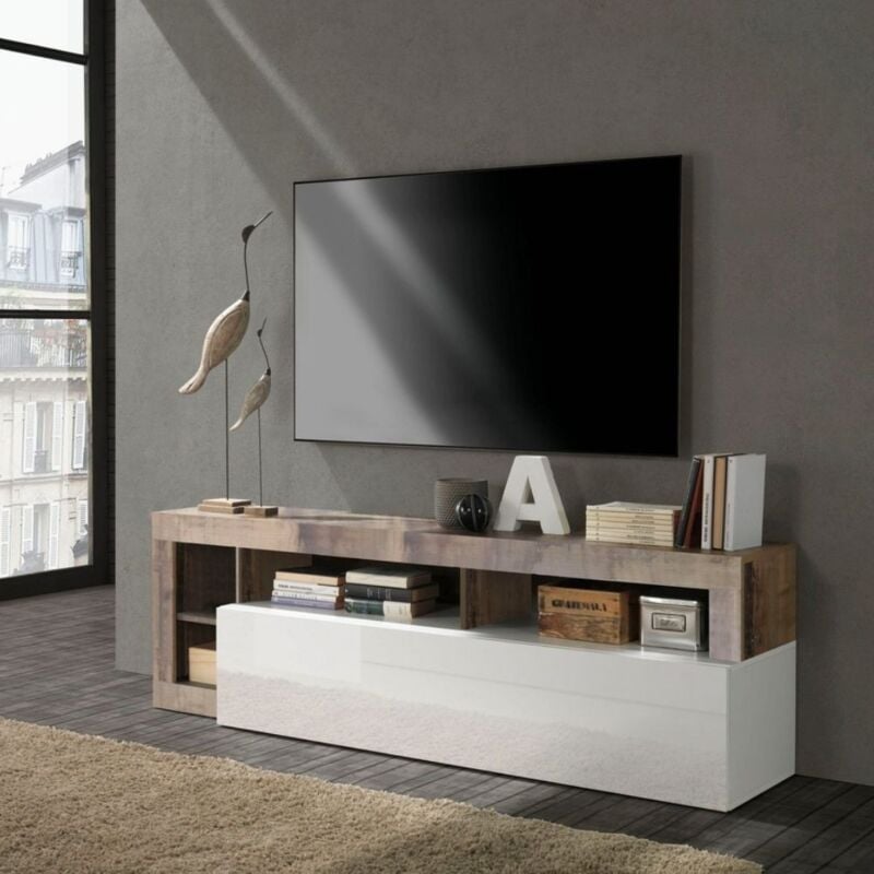 foto del prodotto altro mobile porta tv mogol 184x42x58h colore bianco lucido pero