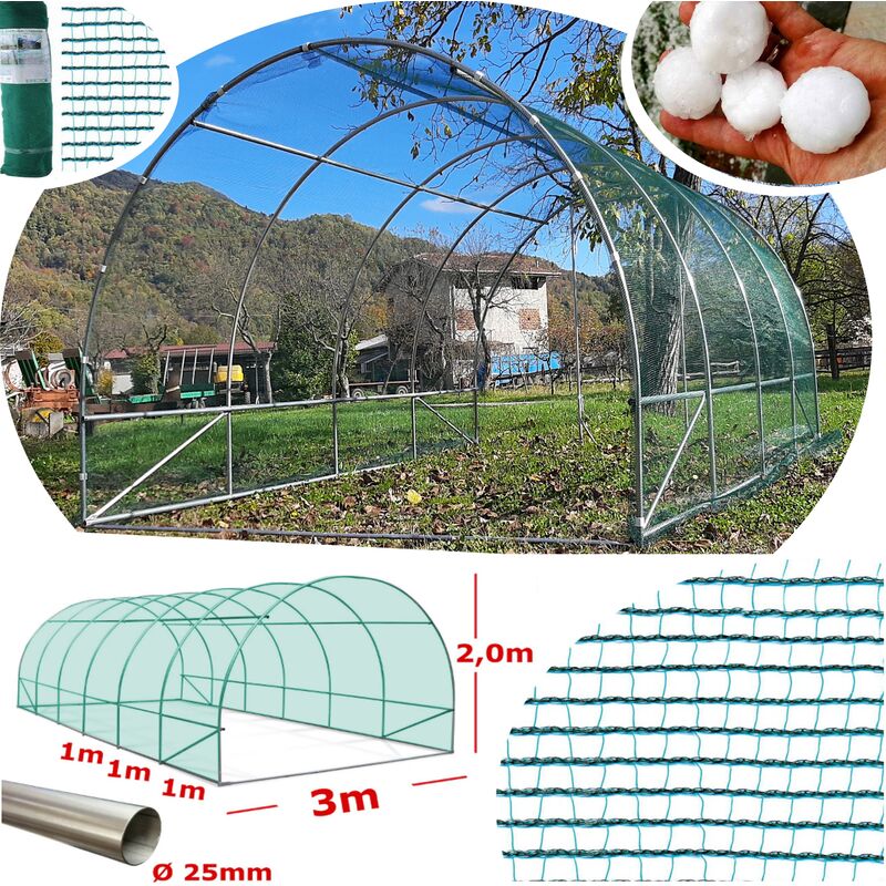 foto del prodotto altro serra tunnel netplus 3x12m con rete antigrandine