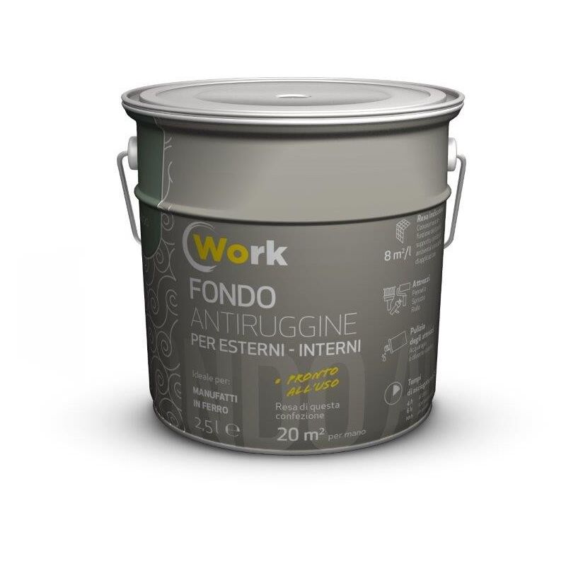 foto del prodotto altro work smalto antiruggine grigio lt 2,5