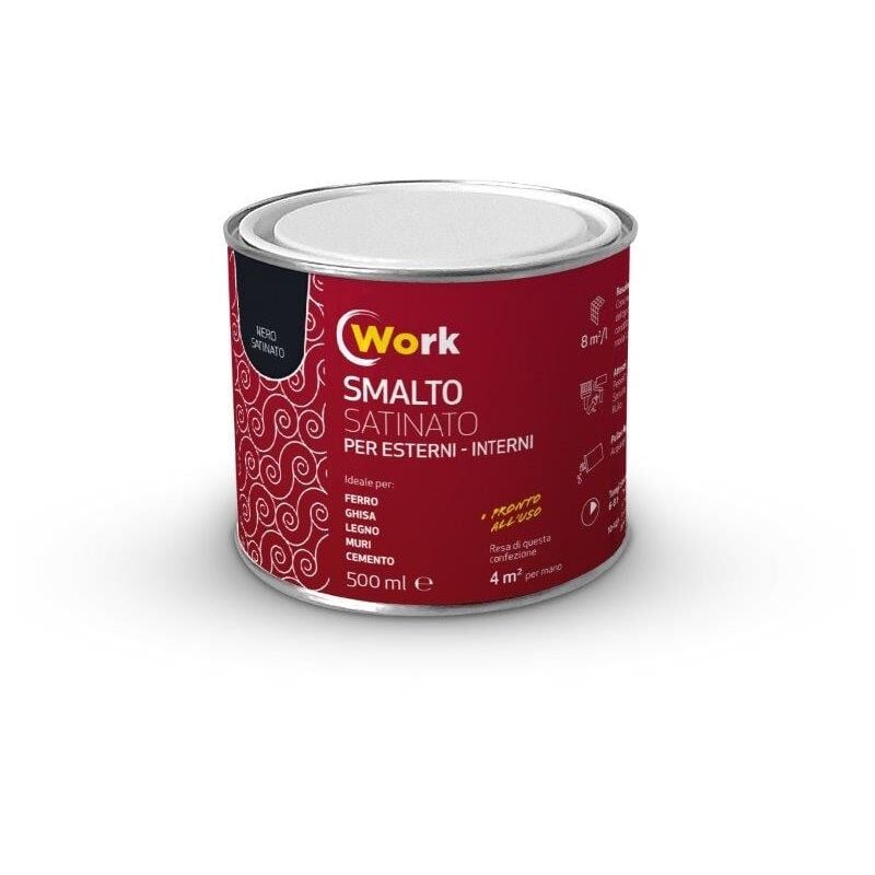 foto del prodotto altro work smalto solvente 2,5lt nero satinato