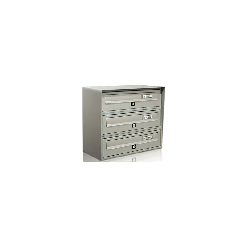 foto del prodotto alubox cassetta postale blocco 3x1 slim argento