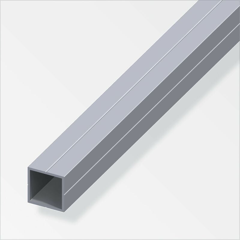 foto del prodotto aluminium gmbh 1mt di tubo quadrato in alluminio naturale colore naturale 25166 alfer