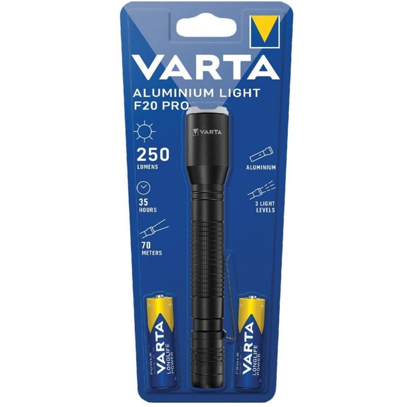 foto del prodotto aluminium light f20 pro led monocolore torcia tascabile a batteria 250 lm 35 h varta