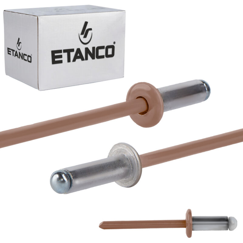 foto del prodotto aluminium offene nieten 4,8x12mm ral 8004