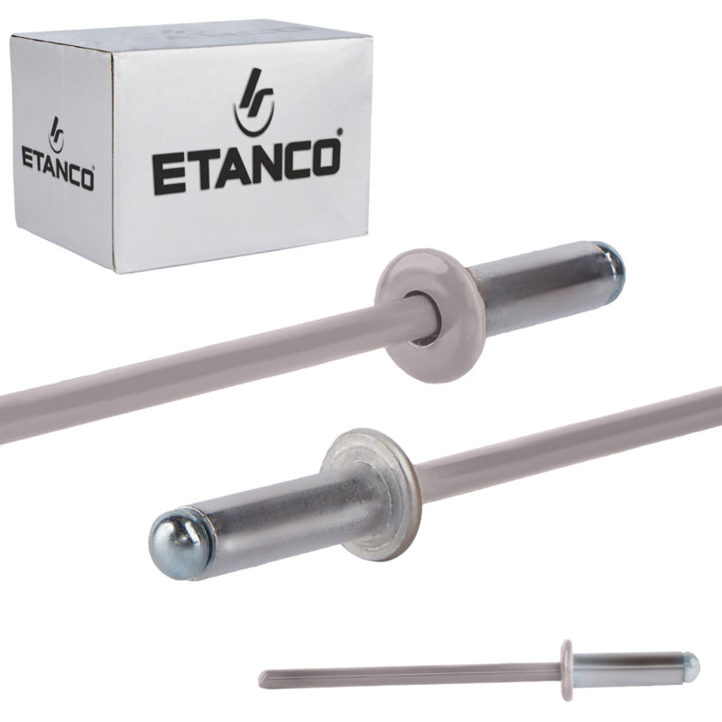 foto del prodotto aluminium offene nieten 4x12mm ral 9007