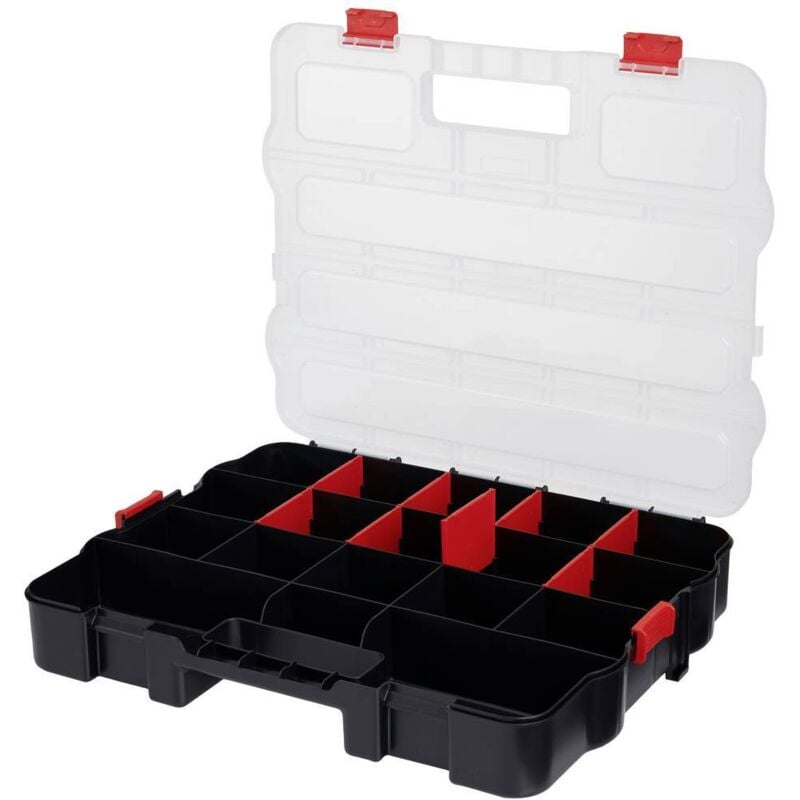 foto del prodotto alutec officina e meccanica 56075 valigetta per minuteria l x a x p 386 x 68 x 310 mm scomparti 18 suddivisione vari