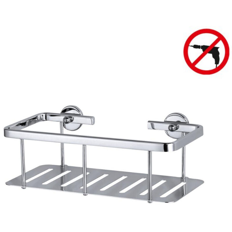 foto del prodotto aluxx cestino doccia in alluminio cromo inox 9,2x25x12,5 cm, facile installazione senza foratura (40202-00000-00) - tesa