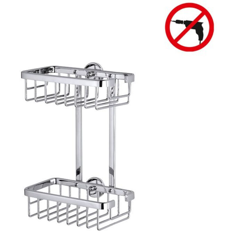 foto del prodotto aluxx etag re 2 pannelli 26x18x10,7cm, alluminio, cromo, facile installazione senza foratura 40211 00000 00 tesa