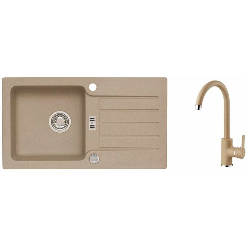 foto del prodotto alveus set set lavello niagara 30 e miscelatore tonia, beige seta152