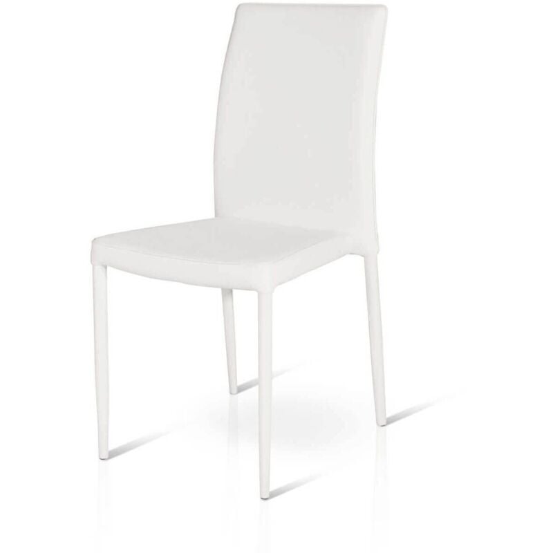 foto del prodotto alyssia - sedia moderna in ecopelle con struttura in acciaio