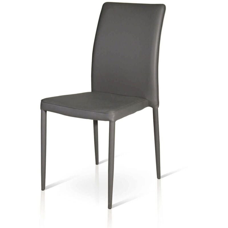 foto del prodotto alyssia - sedia moderna in ecopelle con struttura in acciaio