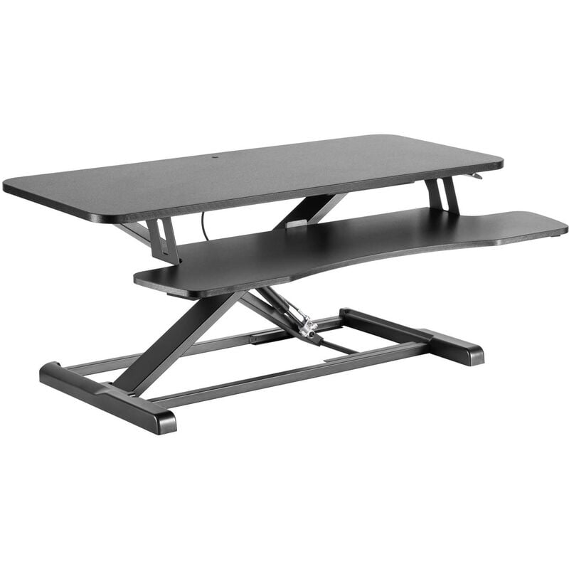 foto del prodotto alzata per monitor 95x40cm con porta tastiera, regolabile, supporto di rialzo per computer toboli