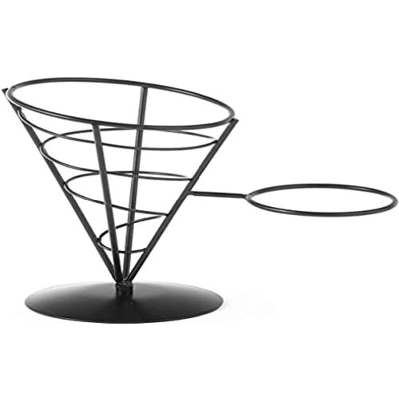 foto del prodotto alzata per patatine fritte e snack con portasalse - hendi 630914