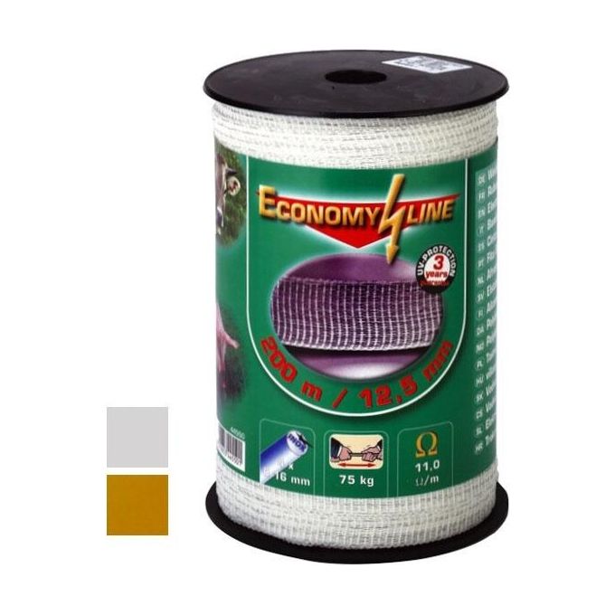 foto del prodotto ama banda acciaio elettrificatori mm 20 m 200 gialla