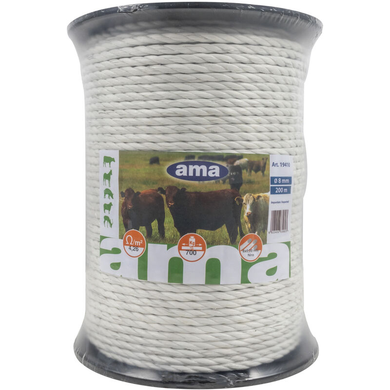 foto del prodotto ama corda elettrica diametro 8mm lunghezza 200m resistenza max 700kg