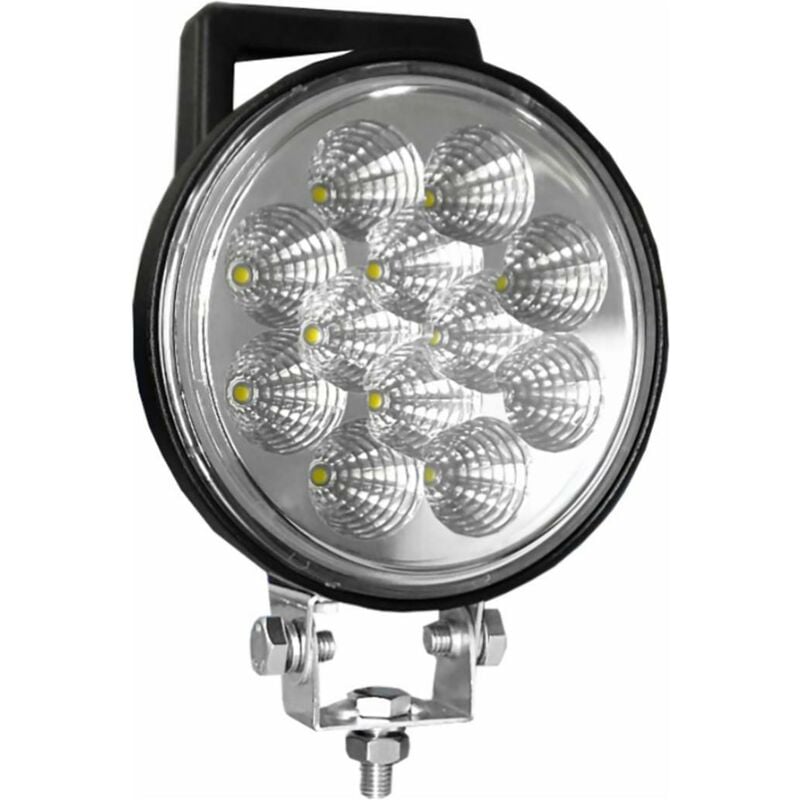 foto del prodotto ama faro da lavoro a 12 led rotondo 156mm a lungo raggio 36w ip67