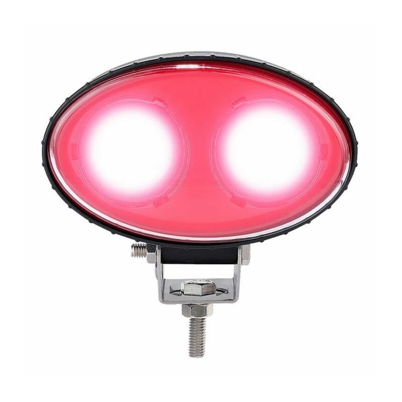 foto del prodotto ama faro da lavoro ovale 2 led cree a lungo raggio rosso 10w ip67