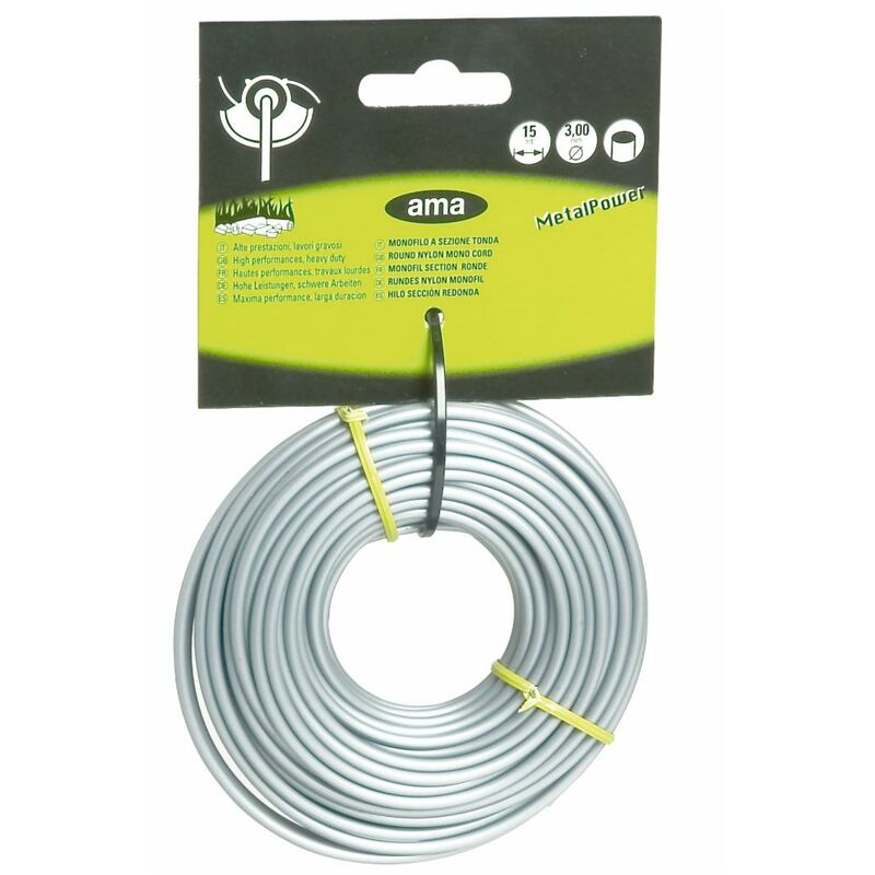 foto del prodotto ama filo per decespugliatore metal power da 15m sezione tonda 3,3mm