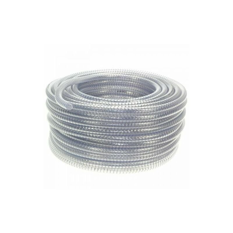 foto del prodotto ama tubo spiralato rigido pvc trasparente spirale in acciaio per aspirazione mt 1 28938v interno mm 51 esterno 60 mm 29541 