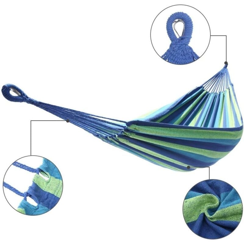 foto del prodotto amaca 2 persone 220x150 cm verde blu