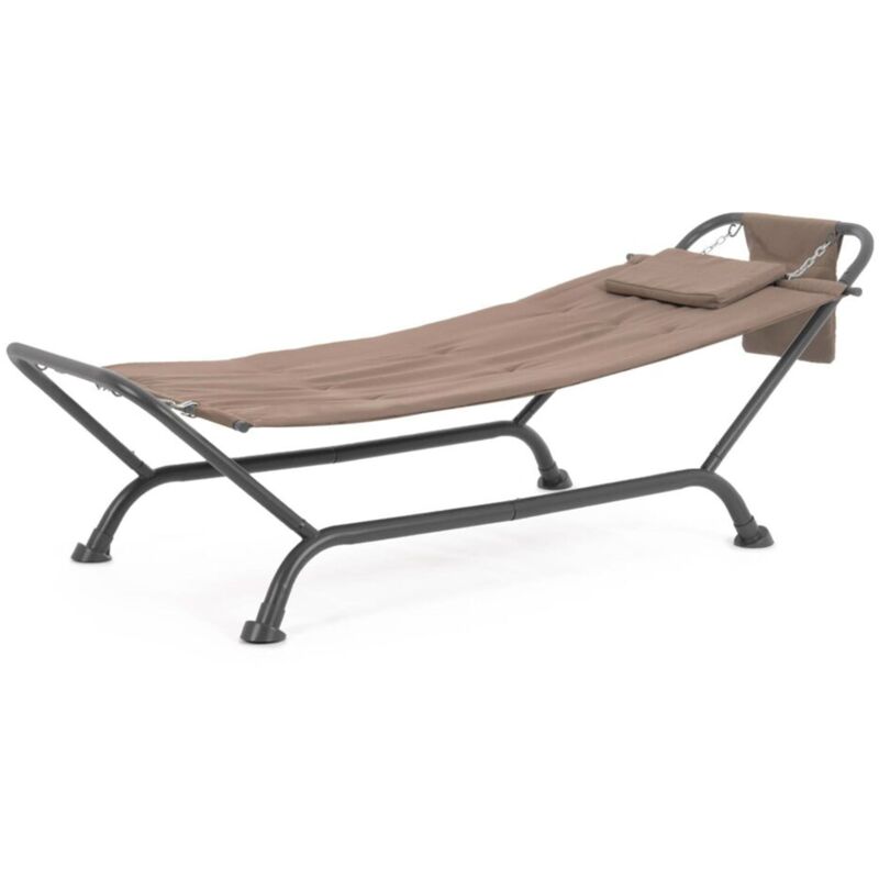 foto del prodotto amaca con supporto in acciaio e cuscino thalos per giardino 96 x 232 cm