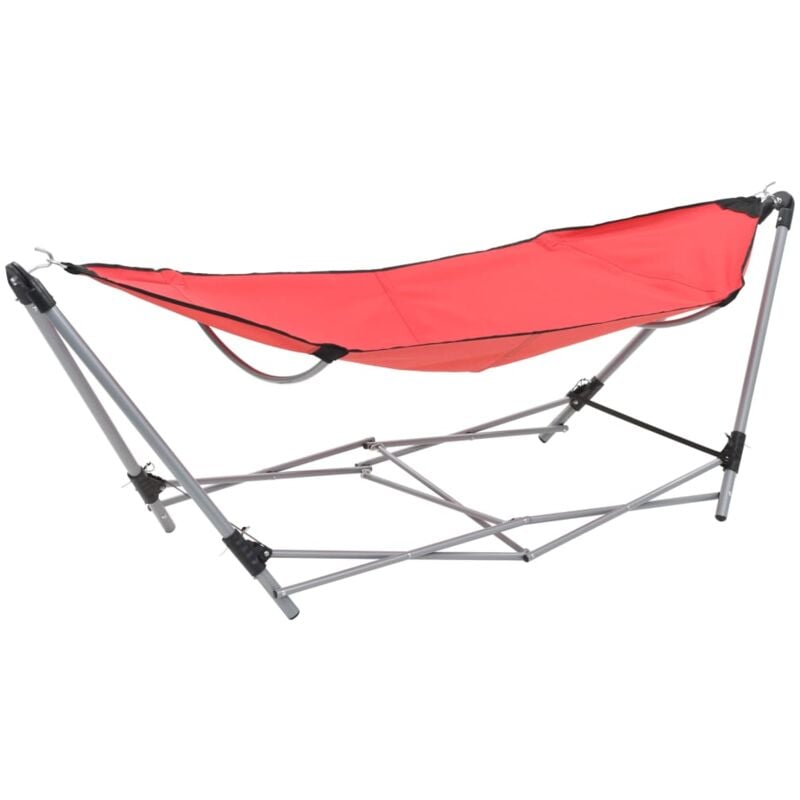 foto del prodotto amaca con supporto pieghevole rossa cod mxl 59156
