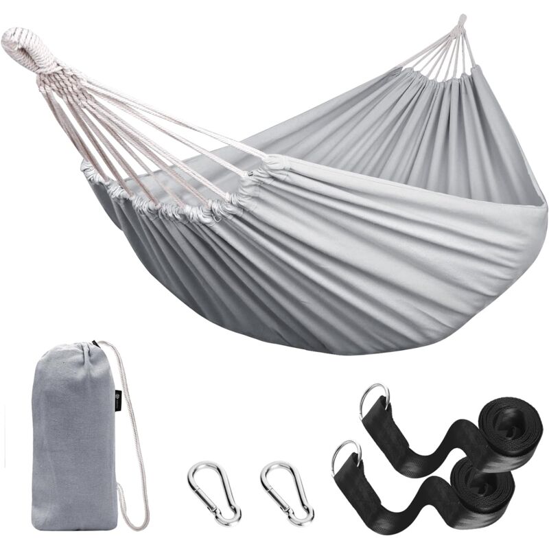 foto del prodotto amaca da campeggio all aperto, tela portatile all aperto, leggera con cinghie adatte agli alberi, borsa per il trasporto, perfetta per giardino,