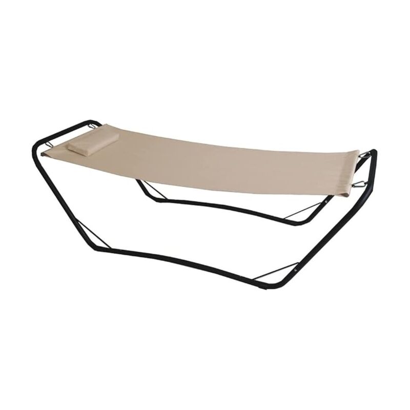 foto del prodotto amaca da esterno essenza java in acciaio e pvc colore beige 210x80x65 cm