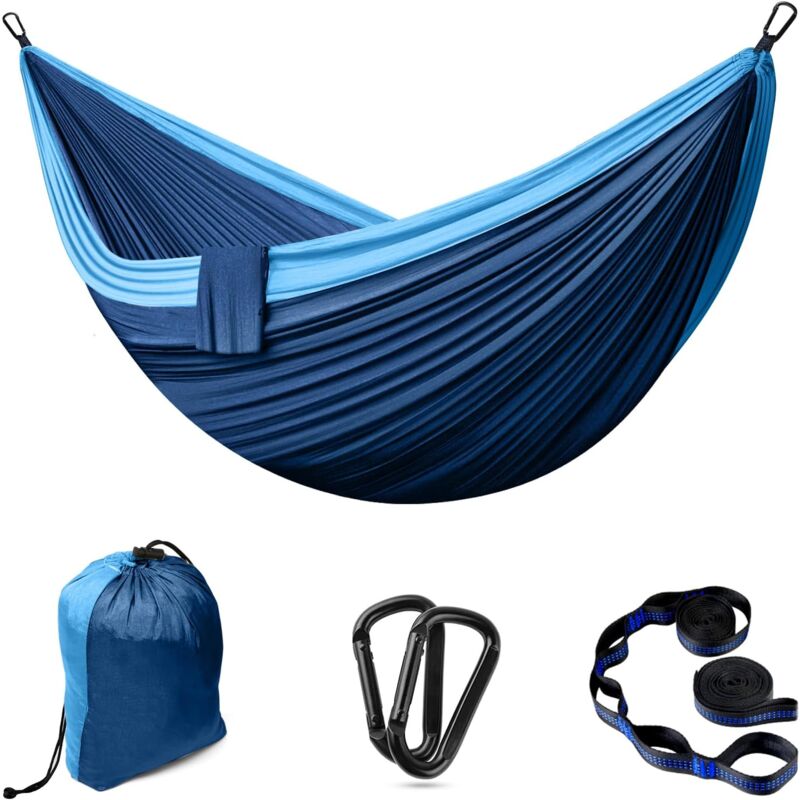 foto del prodotto amaca da esterno per 2 persone 300 x 200 cm nylon traspirante, blu