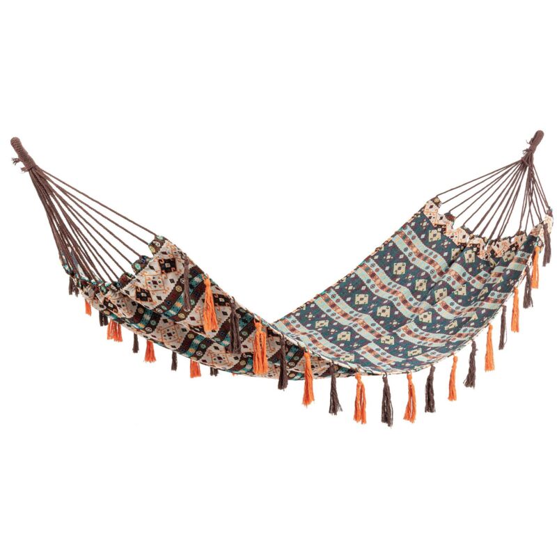 foto del prodotto amaca da giardino 200x96 cm in poli cotone santander marrone beige
